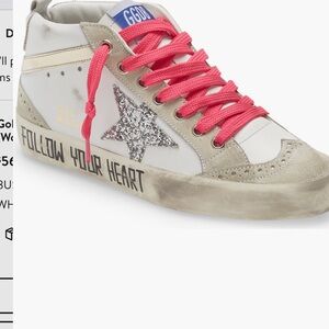 RARE style Golden Goose High-Tops with Glitter Star and Pink Laces